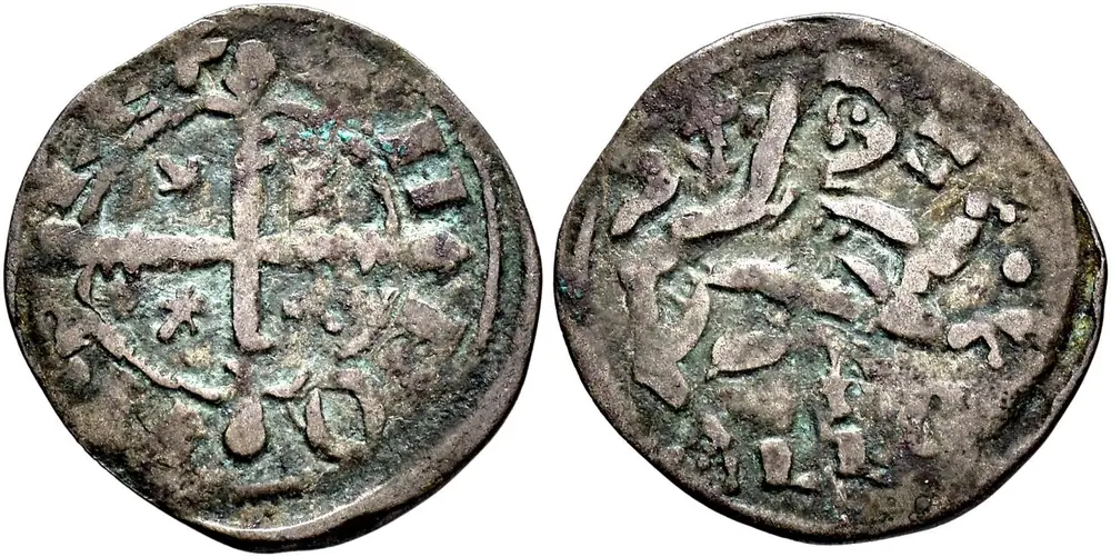 Dineros Llïoneses dende 1216 / de las Cortes de Benavente (Llión y cruz cun marcas de ceca)