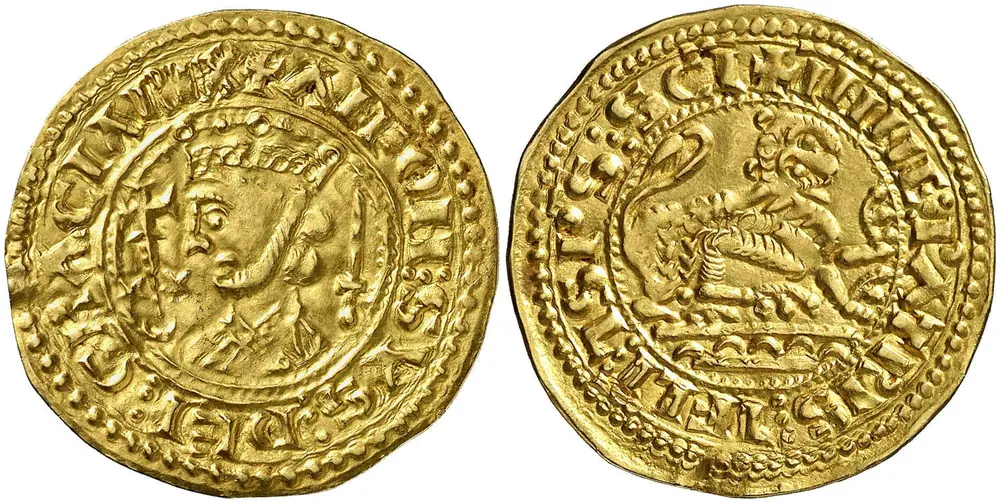 Morabetín d'ouru d'Alfonsu IX, Áureo & Calicó