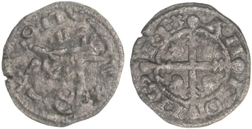 Dineros Llïoneses dende 1216 / de las Cortes de Benavente (Llión y cruz cun marcas de ceca)