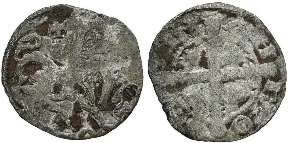 Dineros Llïoneses dende 1216 / de las Cortes de Benavente (Llión y cruz cun marcas de ceca)
