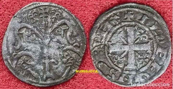 REINO DE LEÓN Alfonso IX 1188/1230. Dinero Vellón Flor de LIS. Palencia (?). SOLO 2 PIEZAS CONOCIDAS